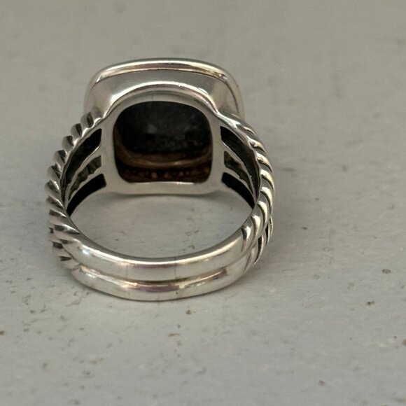 Authentic, gently used David Yurman large Hematite Albion ring with diamonds. - Picture 7 of 10